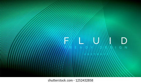 Digital flowing wave particles abstract background, vector smoke effect design