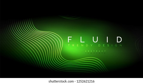 Digital flowing wave particles abstract background, vector smoke effect design