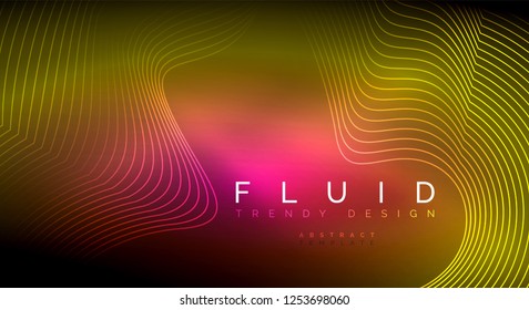 Partículas de onda de flujo digital fondo abstracto, diseño de efecto de humo vectorial