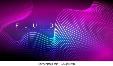 Digital flowing wave particles abstract background, vector smoke effect design