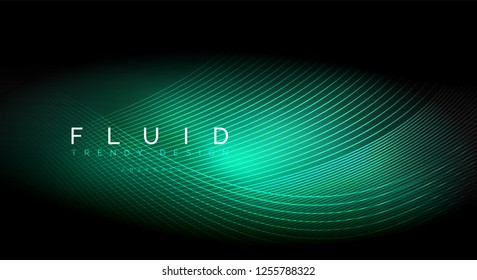 Digital flowing wave particles abstract background, vector smoke effect design