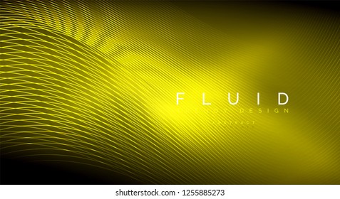 Digital flowing wave particles abstract background, vector smoke effect design