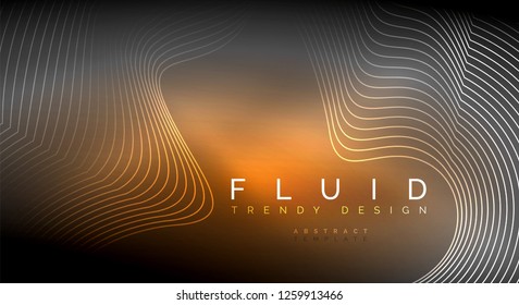 Fundo abstrato de partículas de onda de fluxo digital, projeto de efeito de fumaça de vetor
