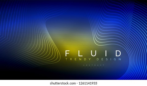 Digital flowing wave particles abstract background, vector smoke effect design