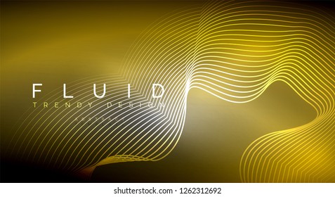 Digital flowing wave particles abstract background, vector smoke effect design