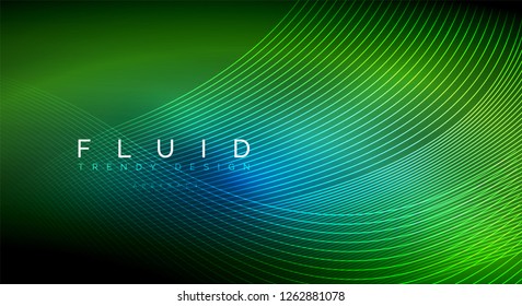 Partículas de onda de flujo digital fondo abstracto, diseño de efecto de humo vectorial