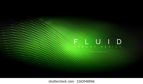 Digital flowing wave particles abstract background, vector smoke effect design