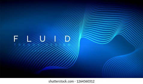 Partículas de onda de flujo digital fondo abstracto, diseño de efecto de humo vectorial