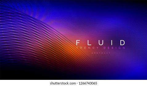 Digital flowing wave particles abstract background, vector smoke effect design