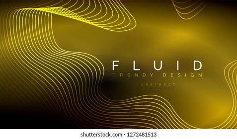 Digital flowing wave particles abstract background, vector smoke effect design
