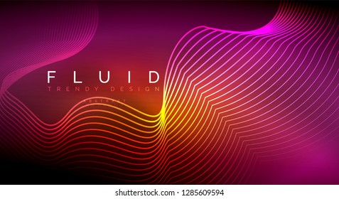 Partículas de onda de flujo digital fondo abstracto, diseño de efecto de humo vectorial