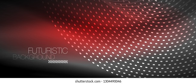 Digital flowing wave particles abstract background, vector smoke effect design. Vector illustration