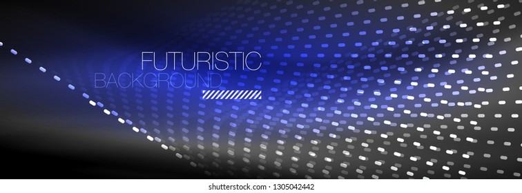 Digital flowing wave particles abstract background, vector smoke effect design. Vector illustration