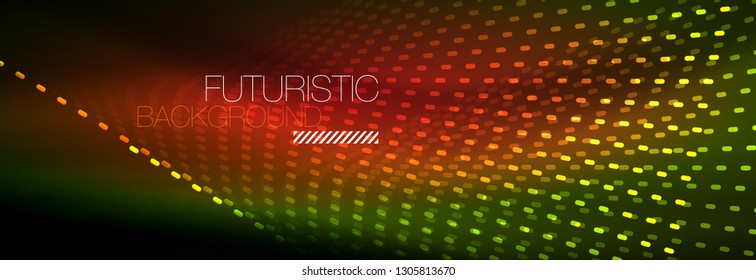 Digital flowing wave particles abstract background, vector smoke effect design. Vector illustration