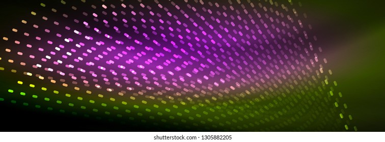 Digital flowing wave particles abstract background, vector smoke effect design. Vector illustration