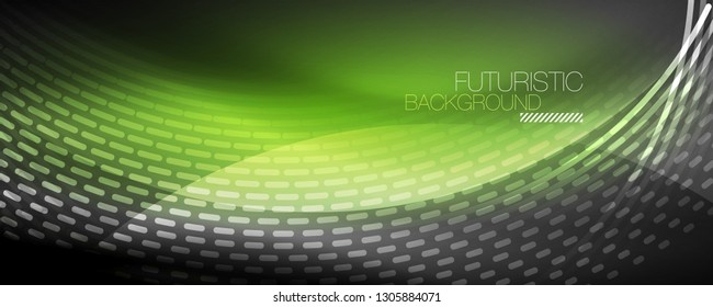 Partículas de onda de flujo digital de fondo abstracto, diseño de efecto de humo vectorial. Ilustración del vector