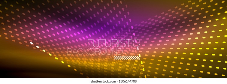 Digital flowing wave particles abstract background, vector smoke effect design. Vector illustration