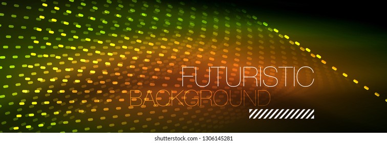 Digital flowing wave particles abstract background, vector smoke effect design. Vector illustration