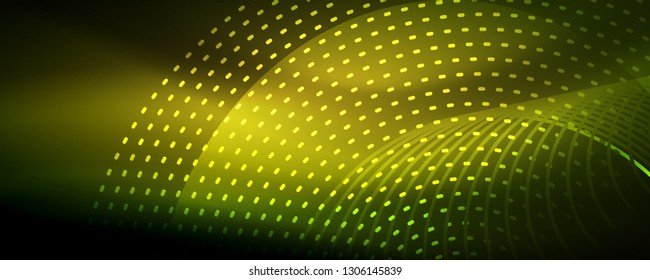 Digital flowing wave particles abstract background, vector smoke effect design. Vector illustration