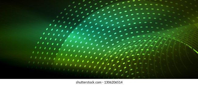 Digital flowing wave particles abstract background, vector smoke effect design. Vector illustration