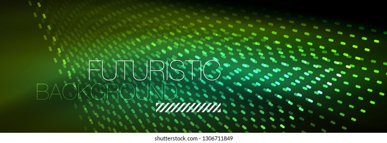 Digital flowing wave particles abstract background, vector smoke effect design. Vector illustration
