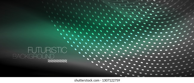Digital flowing wave particles abstract background, vector smoke effect design. Vector illustration