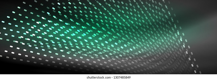 Digital flowing wave particles abstract background, vector smoke effect design. Vector illustration