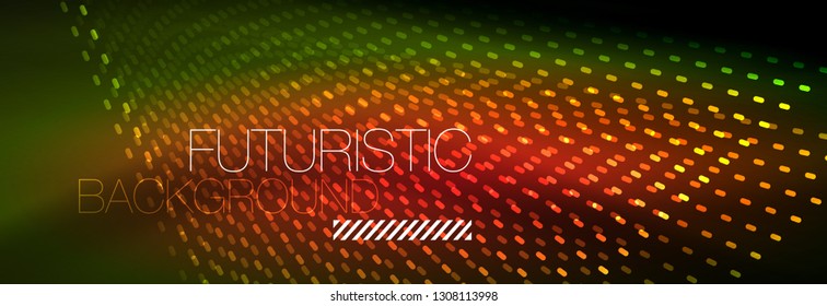 Digital flowing wave particles abstract background, vector smoke effect design. Vector illustration