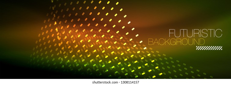 Digital flowing wave particles abstract background, vector smoke effect design. Vector illustration