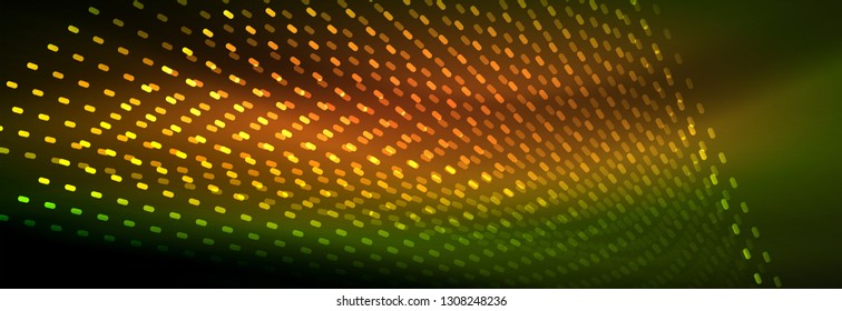 Digital flowing wave particles abstract background, vector smoke effect design. Vector illustration