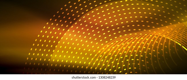 Fundo abstrato de partículas de onda de fluxo digital, projeto de efeito de fumaça de vetor. Ilustração vetorial