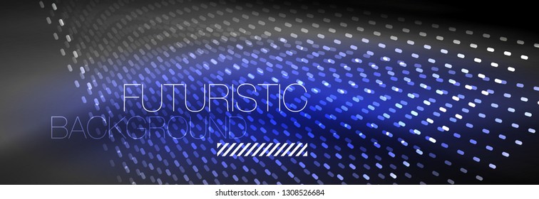 Digital flowing wave particles abstract background, vector smoke effect design. Vector illustration
