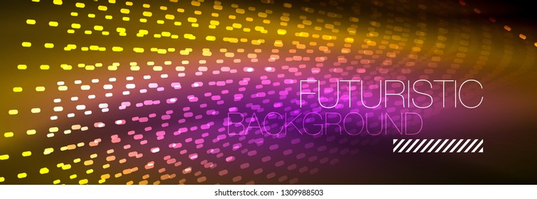 Digital flowing wave particles abstract background, vector smoke effect design. Vector illustration