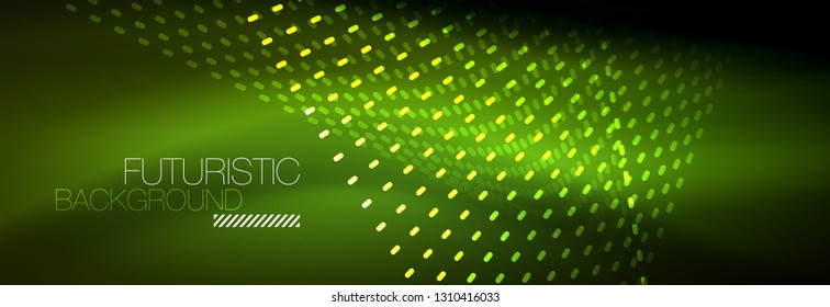 Digital flowing wave particles abstract background, vector smoke effect design. Vector illustration