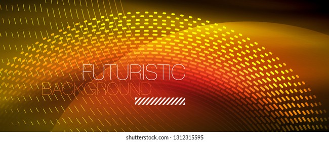 Digital flowing wave particles abstract background, vector smoke effect design. Vector illustration