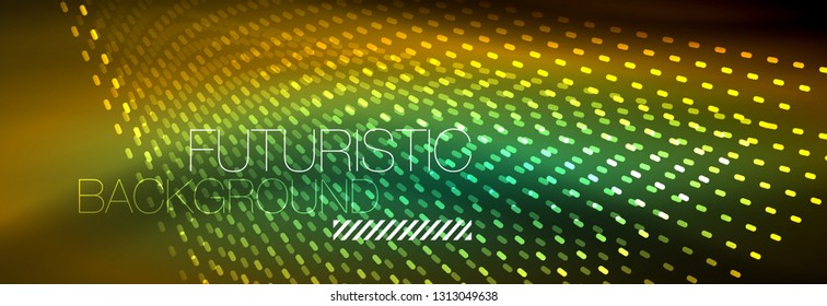 Partículas de onda de flujo digital de fondo abstracto, diseño de efecto de humo vectorial. Ilustración del vector