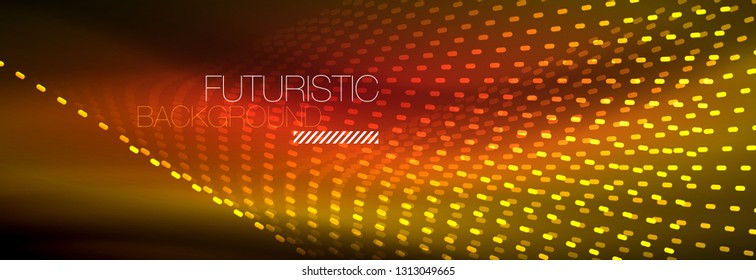 Digital flowing wave particles abstract background, vector smoke effect design. Vector illustration