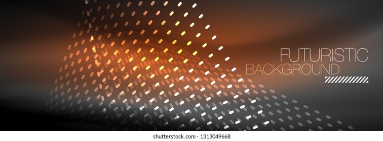 Digital flowing wave particles abstract background, vector smoke effect design. Vector illustration