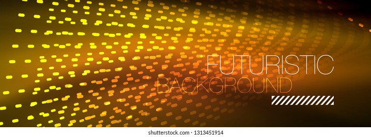 Digital flowing wave particles abstract background, vector smoke effect design. Vector illustration