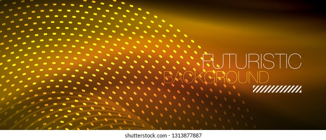Partículas de onda de flujo digital de fondo abstracto, diseño de efecto de humo vectorial. Ilustración del vector
