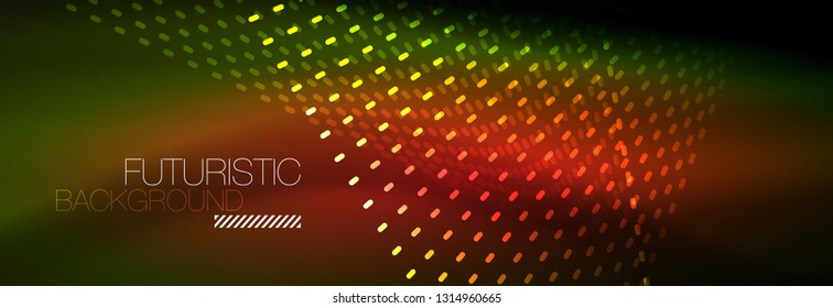 Digital flowing wave particles abstract background, vector smoke effect design. Vector illustration