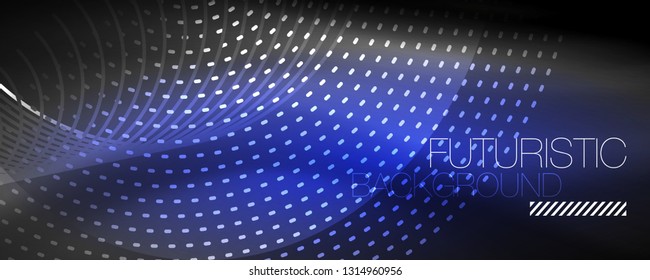 Digital flowing wave particles abstract background, vector smoke effect design. Vector illustration