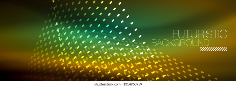 Digital flowing wave particles abstract background, vector smoke effect design. Vector illustration