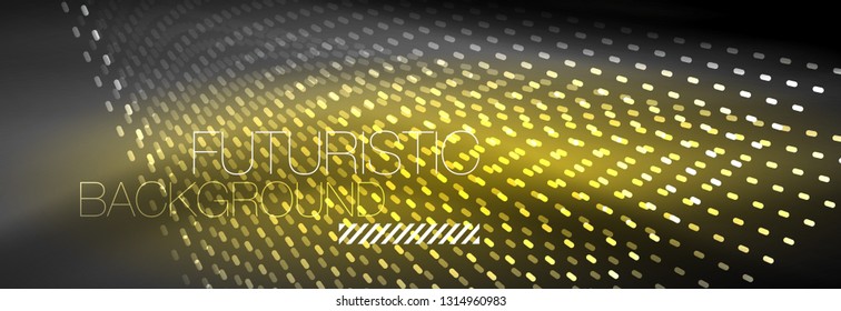 Fundo abstrato de partículas de onda de fluxo digital, projeto de efeito de fumaça de vetor. Ilustração vetorial