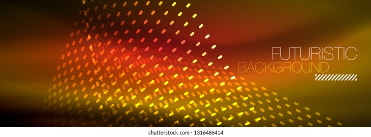Digital flowing wave particles abstract background, vector smoke effect design. Vector illustration
