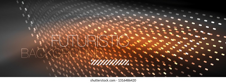 Digital flowing wave particles abstract background, vector smoke effect design. Vector illustration