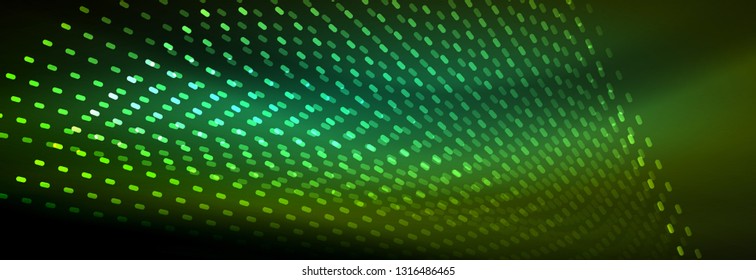 Partículas de onda de flujo digital de fondo abstracto, diseño de efecto de humo vectorial. Ilustración del vector