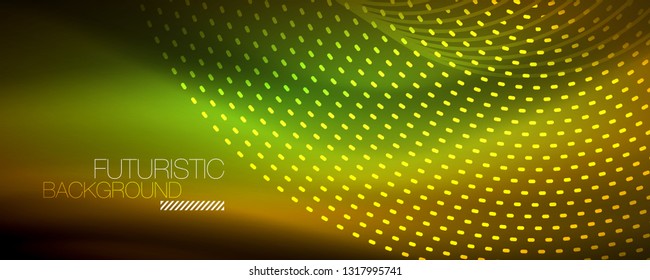 Digital flowing wave particles abstract background, vector smoke effect design. Vector illustration