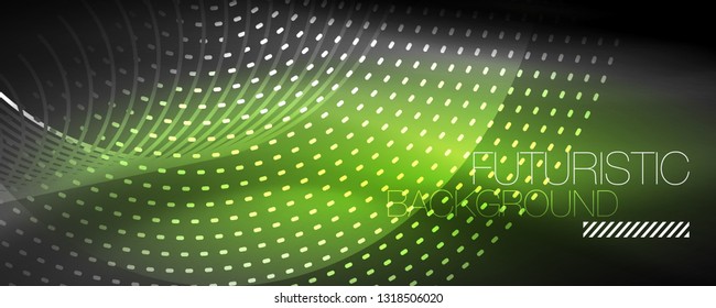 Digital flowing wave particles abstract background, vector smoke effect design. Vector illustration