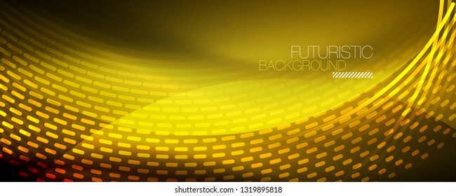 Partículas de onda de flujo digital de fondo abstracto, diseño de efecto de humo vectorial. Ilustración del vector